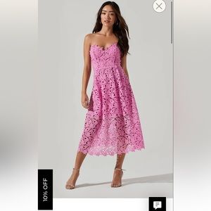 ASTR the label Anaya strapless lace midi dress